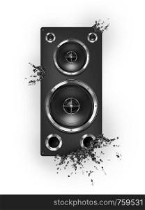 Loudspeaker Isolated on White Background. 2D graphics, computer design