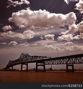 Louisiana Baton Rouge Horace Wilkinson Bridge Interstate i10 over Mississippi river USA