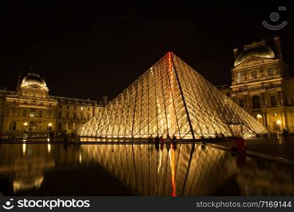 Louvre Museum at evening