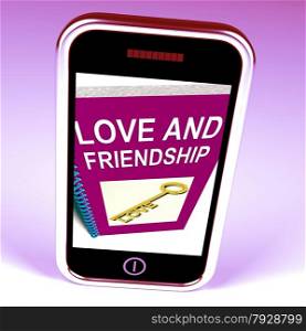 Love and Friendship Phone Representing Keys and Advice for Friends