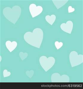 love and valentines day design concept - seamless blue background with white hearts