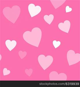 love and valentines day design concept - seamless pink background with white hearts