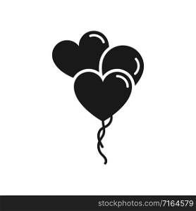 love balloons vector icon. balloons in heart shape. balloons isolated on white background and in modern simple flat style for web design. vector illustration