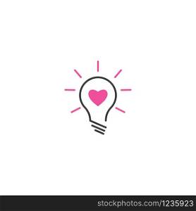 Love bulb technology logo vector template