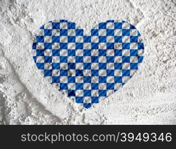 Love checkered flag sign heart symbol on Cement wall texture background design