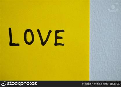 love handwritten on paper for valentine's day, romantic statement