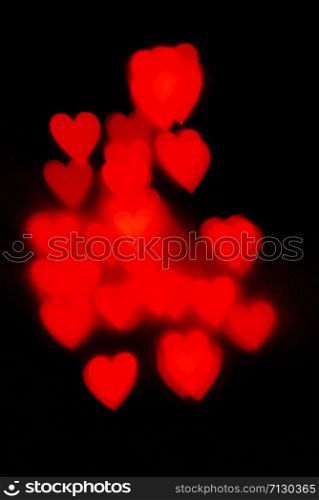 Love hearts for valentine day, romantic, wedding, anniversary photograph. Hearts on black background.