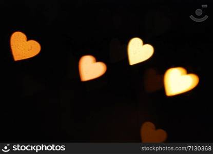 Love hearts for valentine day, romantic, wedding, anniversary photograph. Hearts on black background.