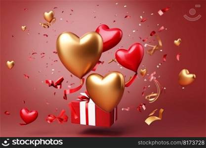 Love holiday. Romantic balloon gift. Generate Ai. Love holiday. Romantic balloon gift