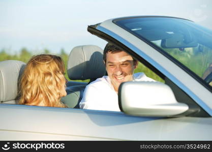 love in cabrio woman and man