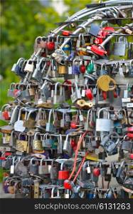 Love Locks, symbol of eternal love in Odessa, Ukraine.