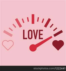 love meter gauge scale valentine day vector illustration
