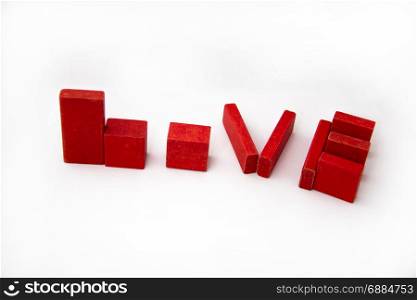 love sign with blocks isolated beautiful banner wallpaper design illustration