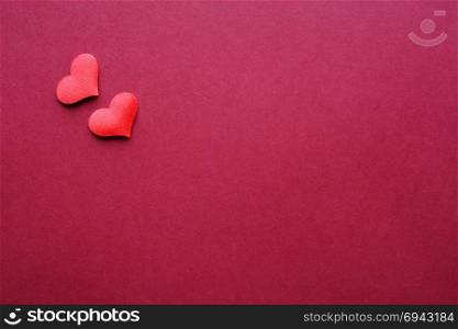 Love Valentines day background with red hearts. copy space