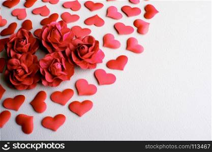 Love Valentines day romantic background. hearts and roses beautiful