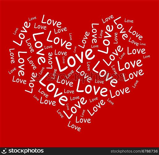 Love Words In Heart Shows Passion And Loving. Love Words In Heart Showing Passion And Loving