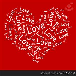 Love Words In Heart Shows Passion And Loving. Love Words In Heart Showing Passion And Loving