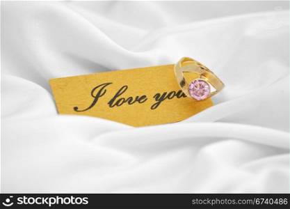 love you paper note with place for your text