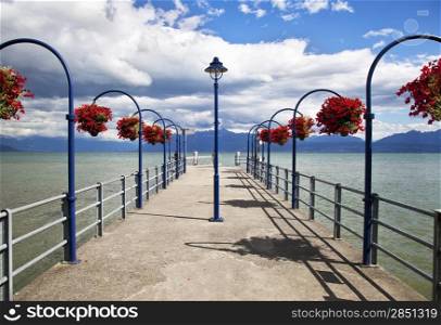 Lovely Dock in the city of Morges, Switzerland