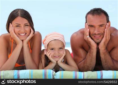 Lovely family at the beach