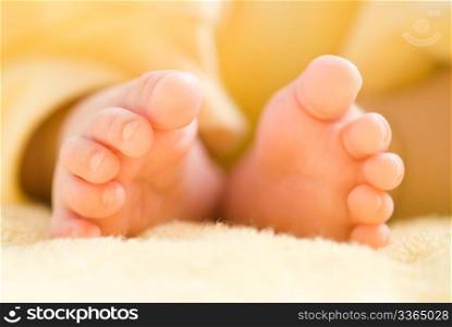 Lovely infant foot. The baby is three months old.