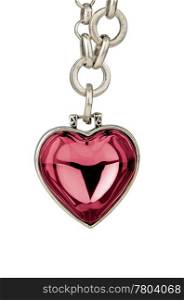 Lovely pendent in the shape of a heart isoalted on white background.