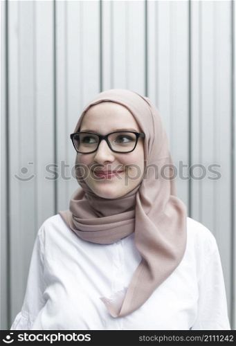 lovely woman wearing glasses