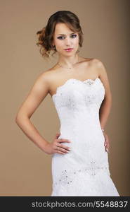 Lovely Woman wearing White Bridal Dress