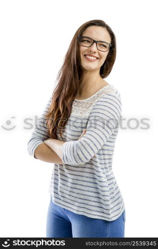 Lovely woman with arms folded and smiling