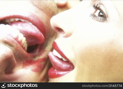 Lovers kiss showing their love for each other, they are valentines.