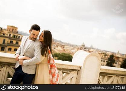 Loving couple in Rome, Italy