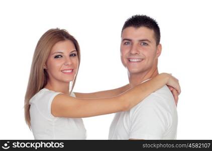 Loving couple isolated on a white background