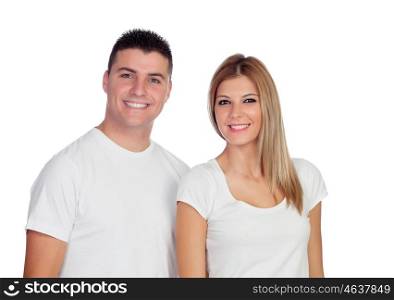 Loving couple isolated on white background