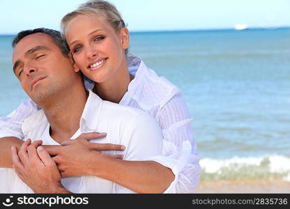 Loving couple on a beach