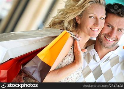 Loving couple shopping