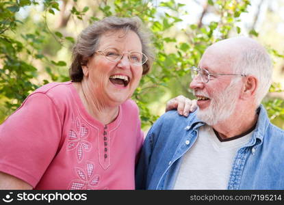 Loving Senior Couple Enjoying the Outdoors Together.