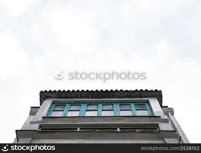 low angle concrete structure city with copy space