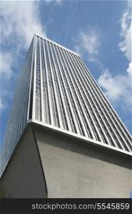 Low angle exterior view of a skyscraper, Rainier Tower, Seattle, Washington State, USA