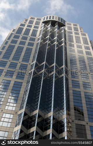 Low angle exterior view of a skyscraper, Seattle, Washington State, USA