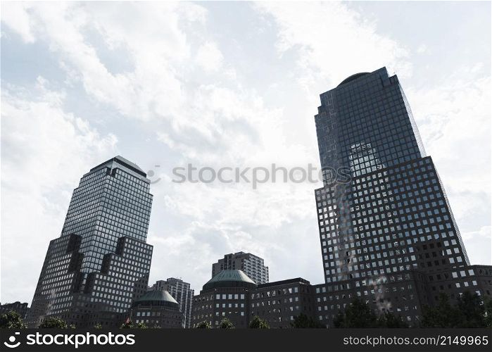 low angle modern buildings skyline