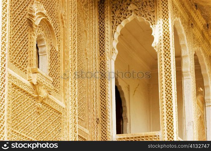 Low angle view of a balcony, Jaisalmer, Rajasthan, India
