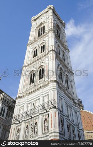 Low angle view of a bell tower, Duomo Santa Maria del Fiore, Florence, Italy