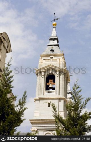Low angle view of a bell tower, Madrid, Spain