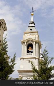 Low angle view of a bell tower, Madrid, Spain