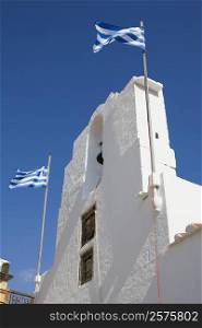 Low angle view of a bell tower, Rhodes, Dodecanese Islands, Greece