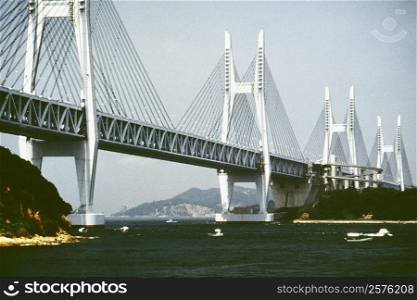 Low angle view of a bridge, Seto Ohashi Bridge, Shikoku, Japan