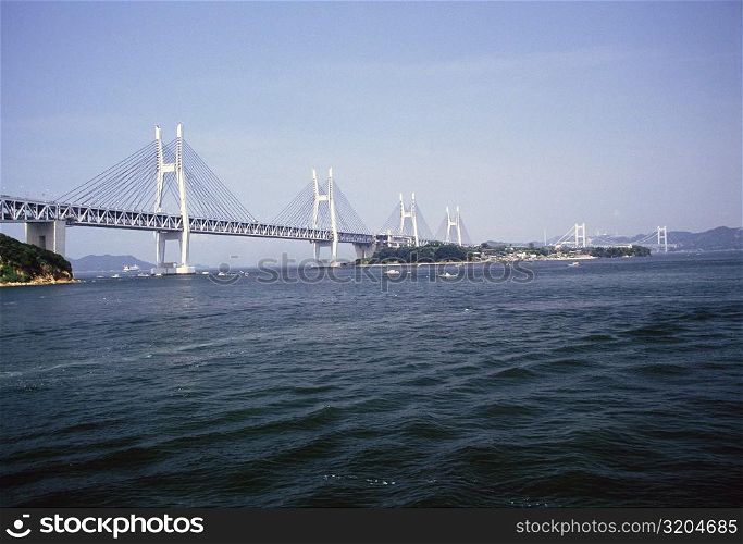 Low angle view of a bridge, Seto Ohashi Bridge, Shikoku, Japan