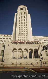 Low angle view of a building, City Hall, Los Angeles, California, USA
