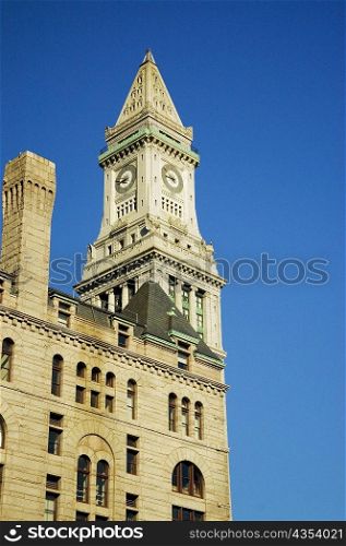 Low angle view of a building, Custom House, Boston, Massachusetts, USA