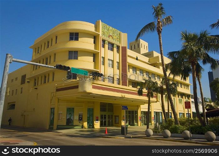 Low angle view of a building on the roadside, Miami, Florida, USA